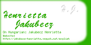 henrietta jakubecz business card